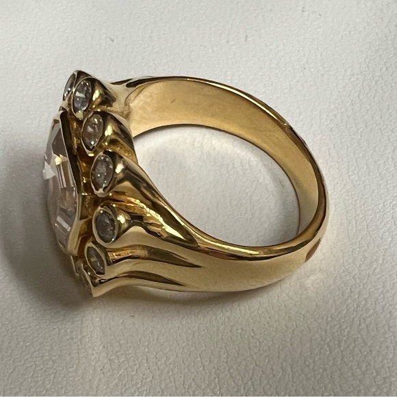 Brent Neale look-alike Flush Mount East-West Gold Plated Ring - Picture 4 of 16